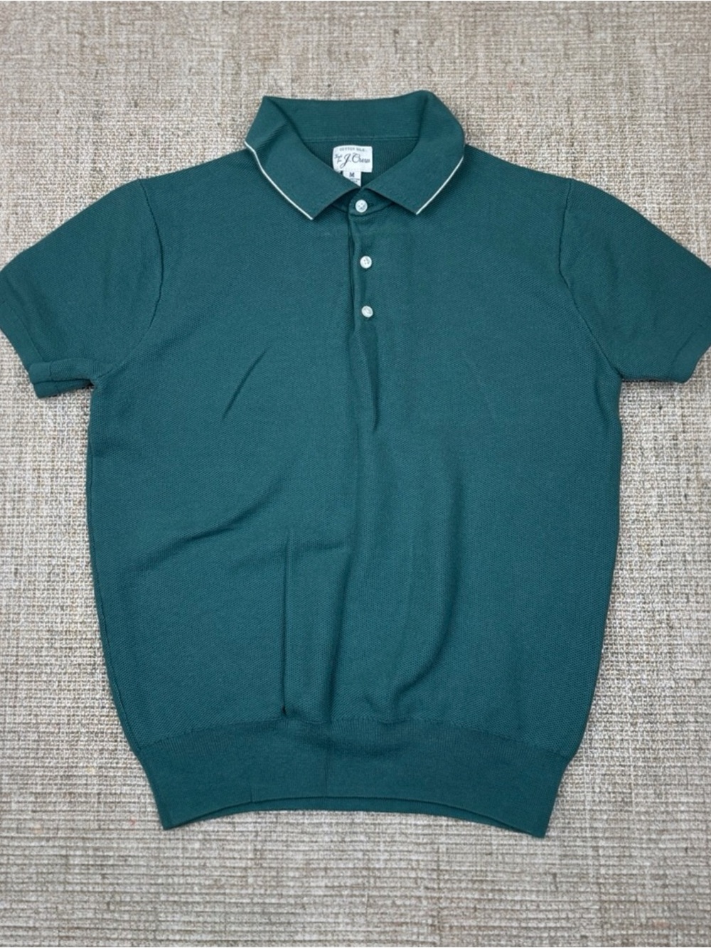 ⛳🌲 J.Crew Men's Piqué Polo Shirt | Size M | Forest Green